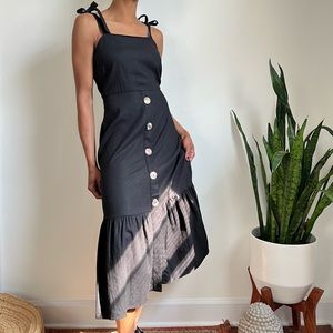 Emma & Michele - Bow Strap Black Midi Dress